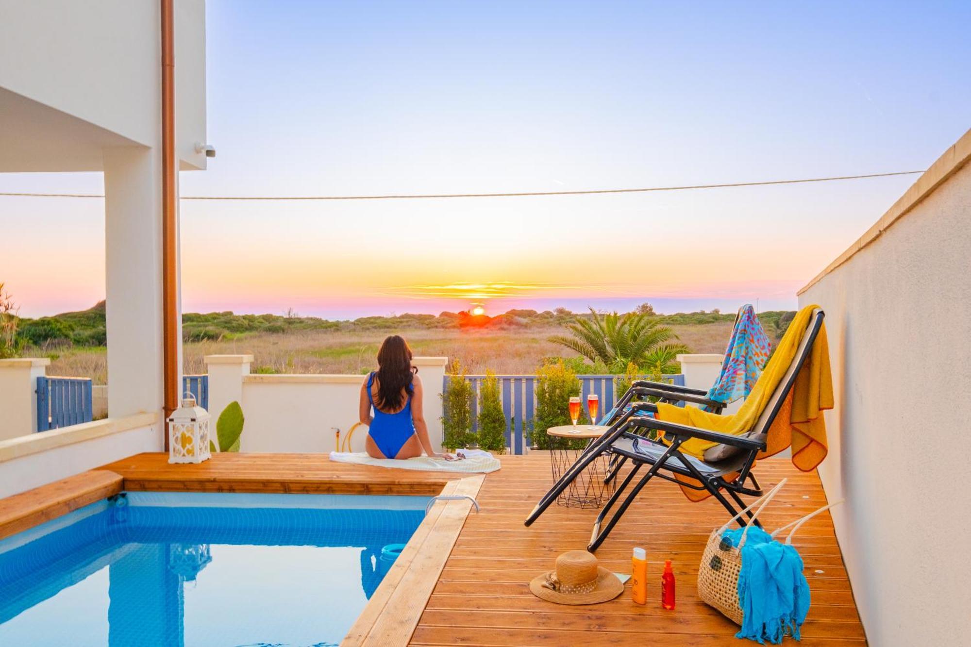 Villette Lux Fronte Spiaggia - Torre Pali Bagian luar foto